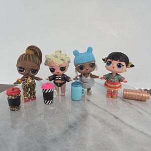 LOL Surprise Dolls Lot of 4 Bottles Glitter Outfits Accessories Collectible Toy
